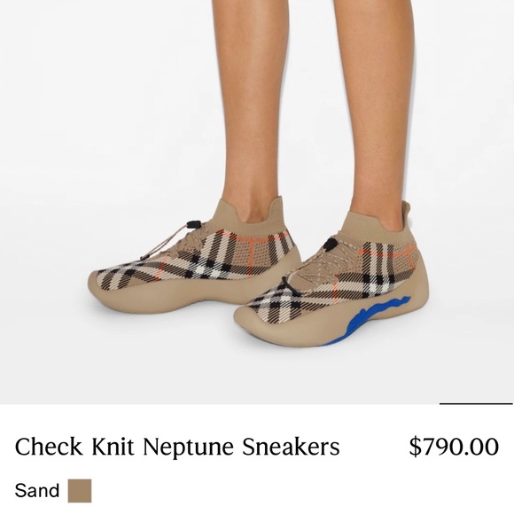 **AUTHENTIC** Burberry Women’s Checkered Beige Sneakers - Picture 9 of 10